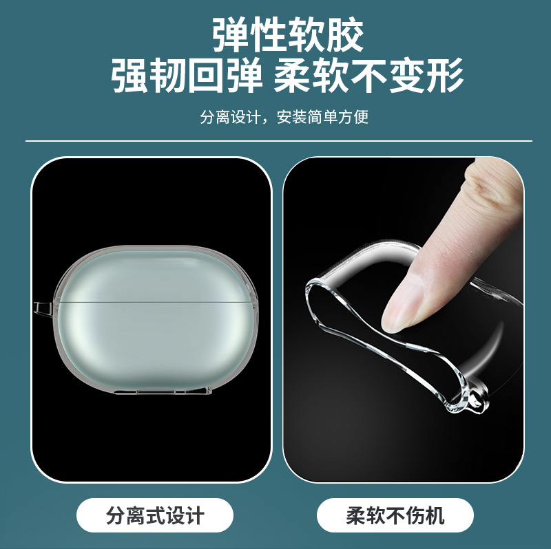 Compatible with Huawei se2 transparent freebud pro2/pro3/fb4 headphone cases 5i/6i Bluetooth sheath soft 4i Specification drawing