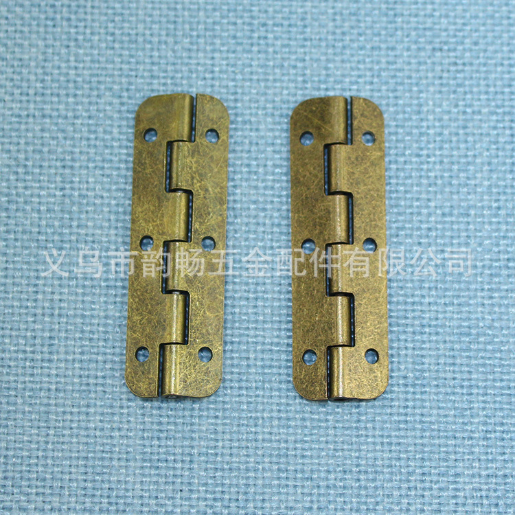 51*16MM antique long hinge 180-degree 6-hole wooden box gift box hinge, iron sheet hinge hinge, Guangdong Application Scenario