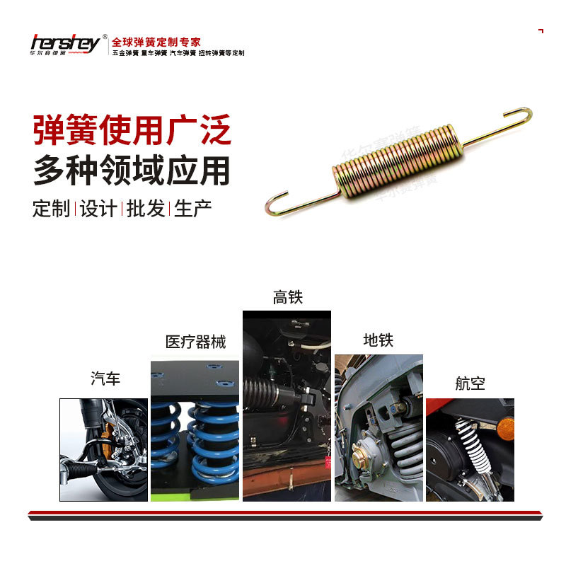 Factory direct supply of double-hook tension springs, stainless steel tension springs, trampoline springs, barrier gate springs processing and production Specification drawing