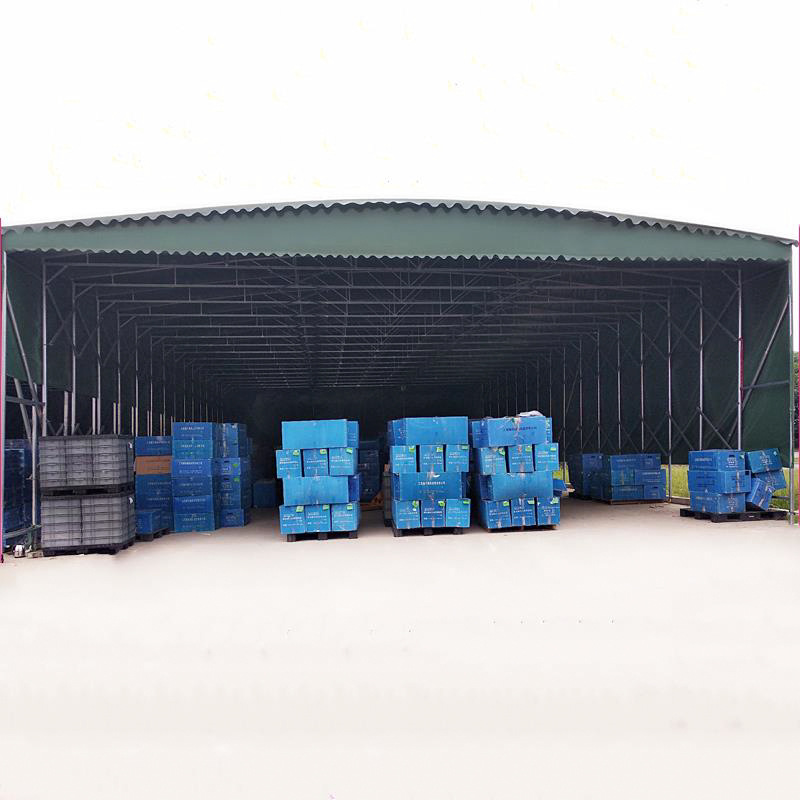 Tianjin outdoor rainproof warehouse telescopic folding activity mobile retractable telescopic tent, large sunshade tent, telescopic tent Item Picture