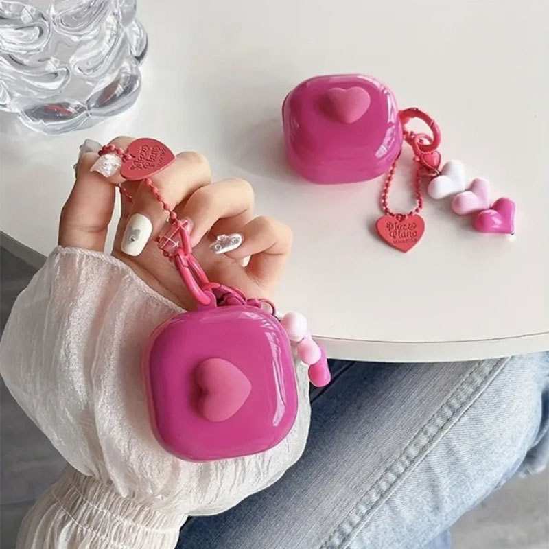ins rose red heart, suitable for galaxy buds2pro case, earphone cover, and Apple 3rd generation Bluetooth box full figure