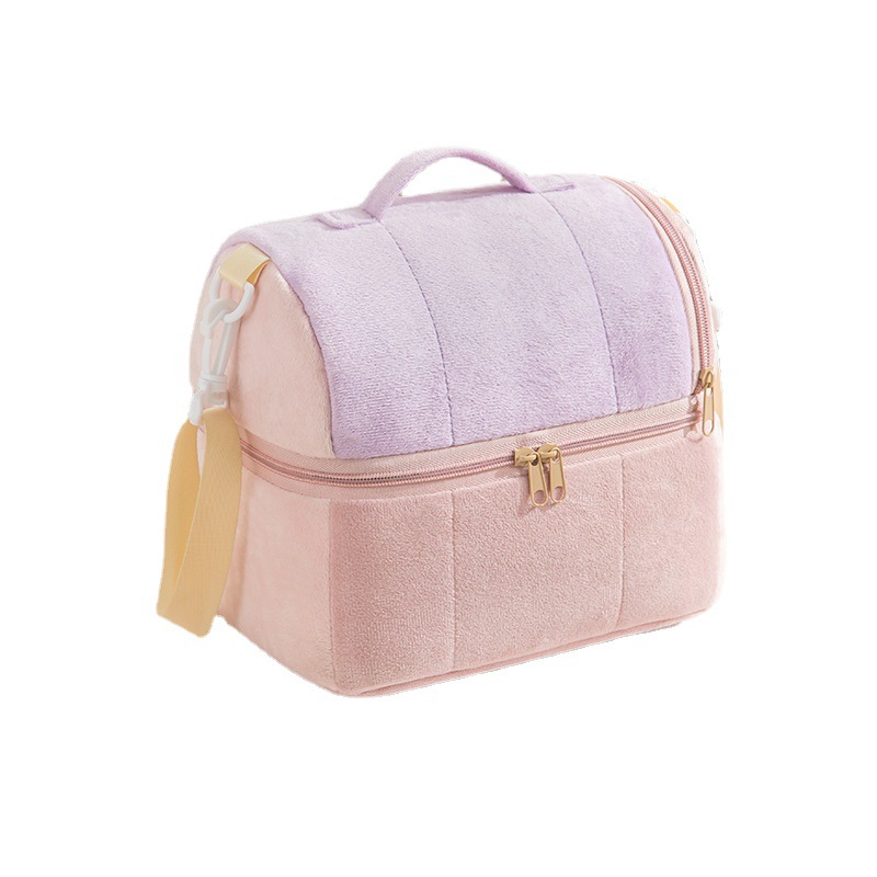 Velvet toast bag, portable insulated bag, lunch storage bag, thickened aluminum foil ice pack, cute style, large-capacity lunch box bag Item Picture