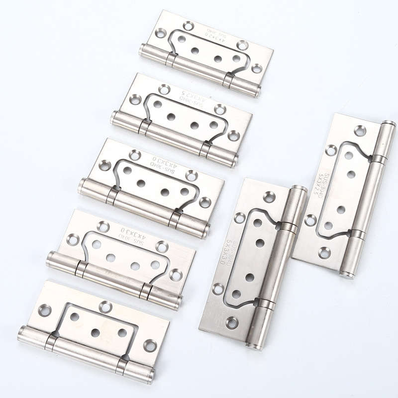 Stainless steel 4-inch and 5-inch mother and child hinges for home bedroom doors, and electroplated hinges for home bathroom doors without grooves Specification drawing