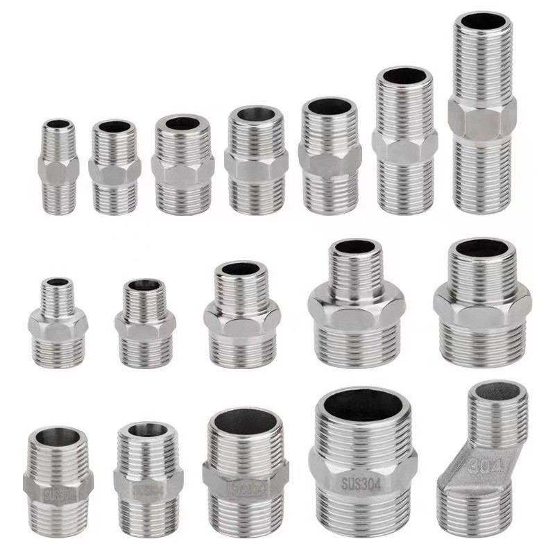 4 points stainless steel thickened 304 pairs of threads /6 points 1-inch reducer double external thread joint/stainless steel tie double external thread direct details Picture