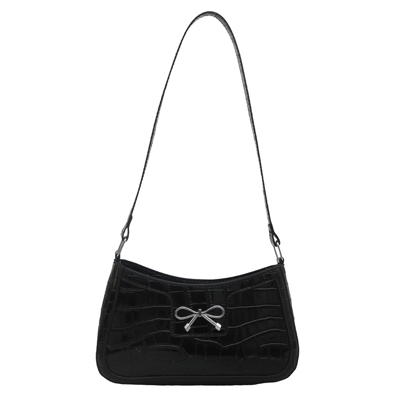 The 2025 summer new bow single-shoulder bag with zipper features a simple and stylish commuting style on Instagram. It is versatile and fashionable Item Picture