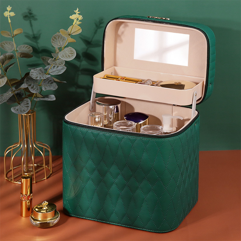 Wholesale of 2023 best-selling large-capacity cosmetic cases, portable suitcases, simple desktop organization, and multi-functional layer storage boxes Specification drawing