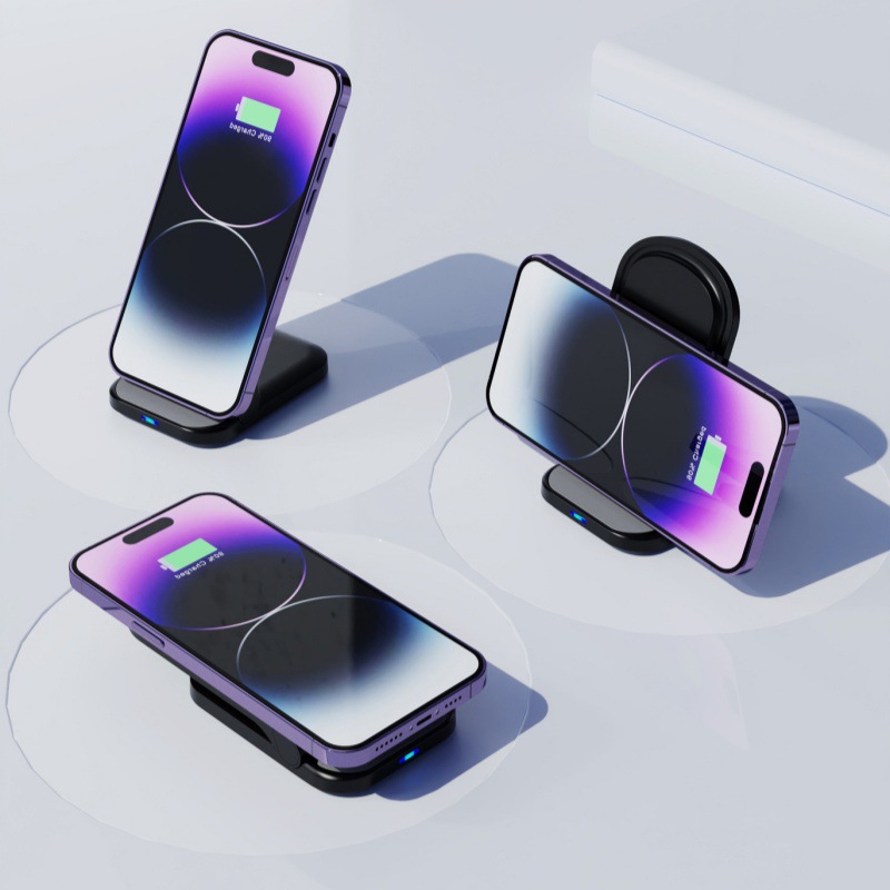 Creative multi-functional vertical folding wireless charger 15W mobile phone wireless charging stand, suitable for Apple Wireless details Picture