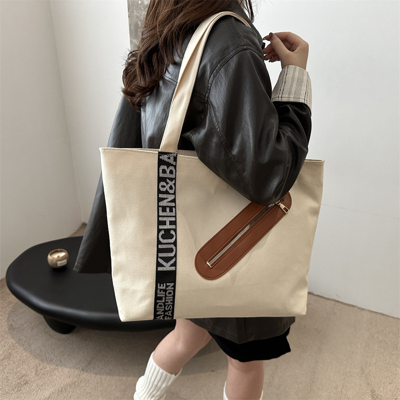 Cross-border retro fashion tote bag for women 2024 New large-capacity versatile casual single-shoulder bag for commuting details Picture
