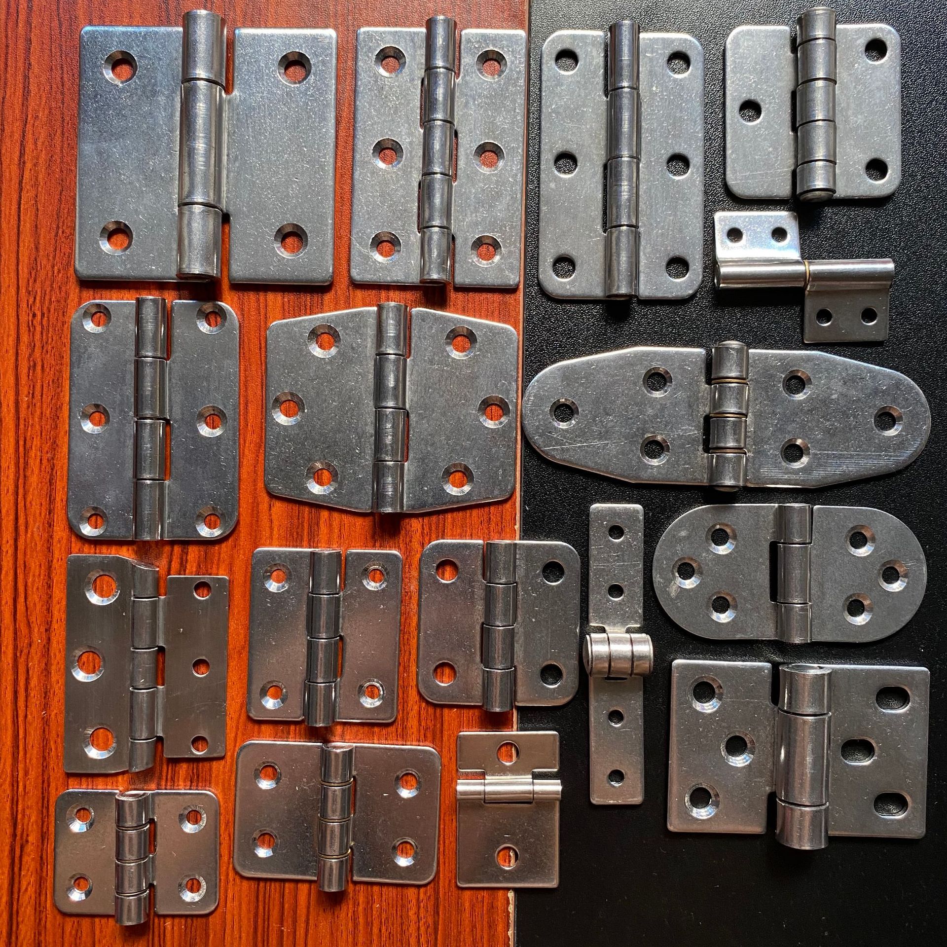 304 stainless steel industrial hinge cabinet door hinge T-shaped rounded corner swing hinge wooden door and window stainless steel hinge details Picture