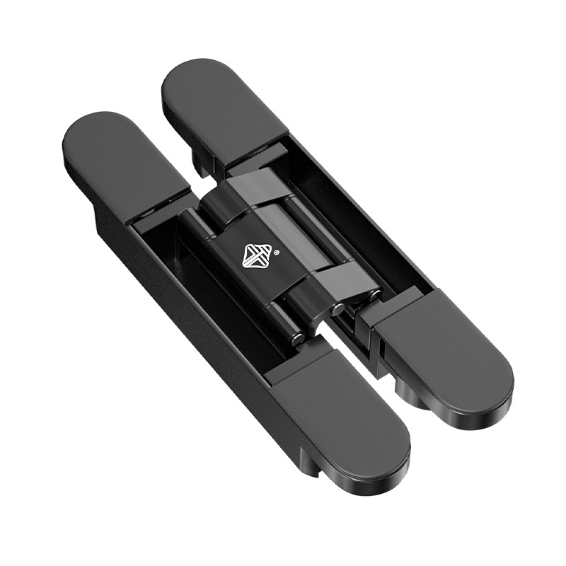 Invisible door hinges, outward-opening wooden doors, folding doors, cross concealed hinges, heavy-duty 180-degree hidden three-dimensional adjustable hinges Item Picture