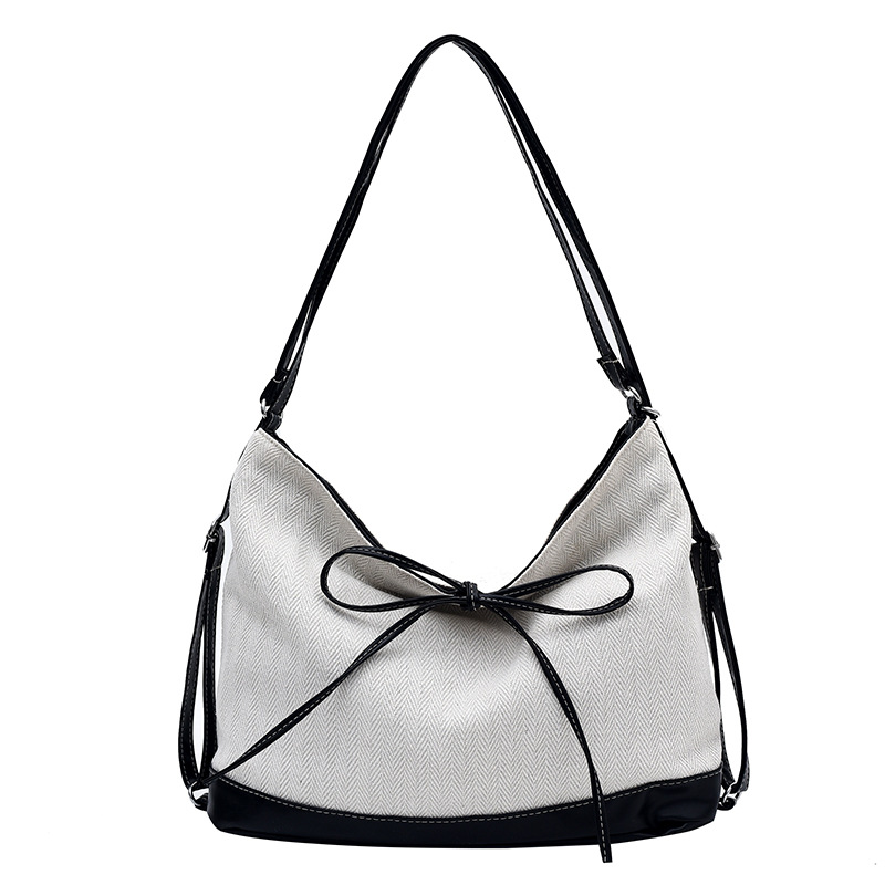 2024 New Korean large-capacity canvas bag, women's forest and cute school-style tote bag, casual single-shoulder bucket bag Item Picture