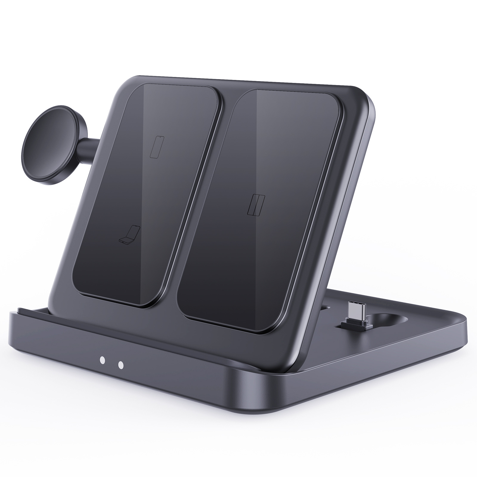 The three-in-one wireless charger is compatible with Samsung Z Fold/Flip foldable phones, headphones, smartwatches, and Apple 16 Item Picture
