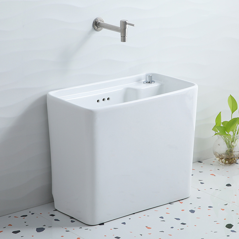 Balcony mop pool, ceramic mop pool, floor mop basin, sink, bathroom floor-standing household outdoor mop basin pool details Picture