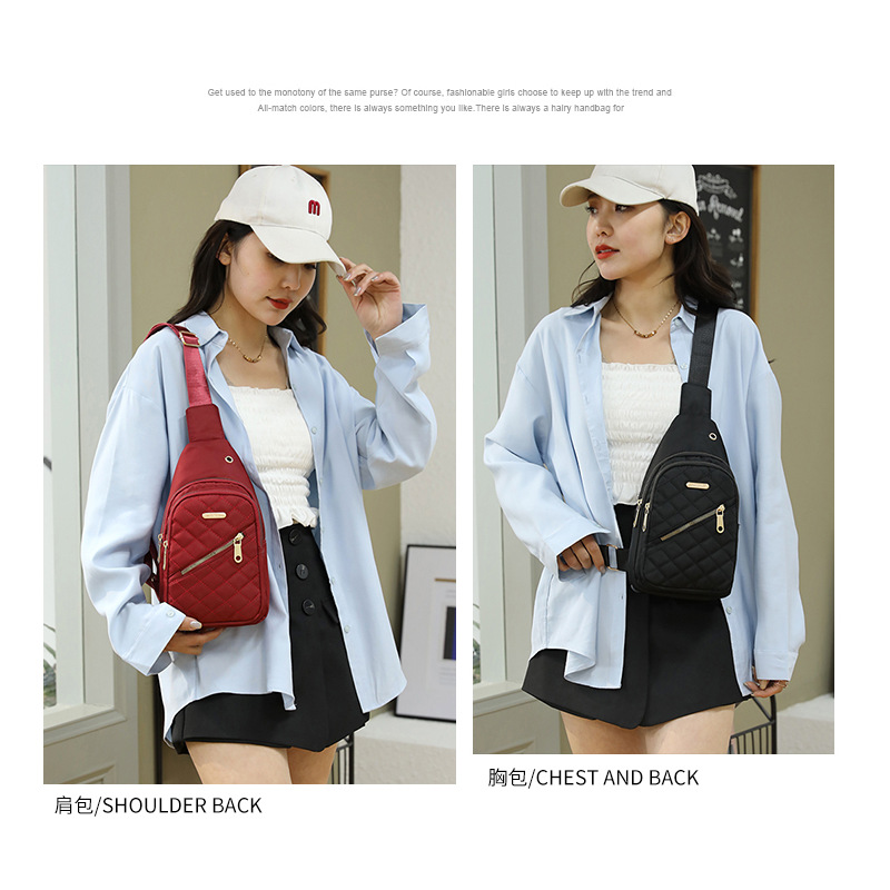 Fashionable and simple single-shoulder crossbody bag, multi-layered embroidered thread chest bag for girls, Korean-style girl chest bag, versatile women's bag for going out Application Scenario