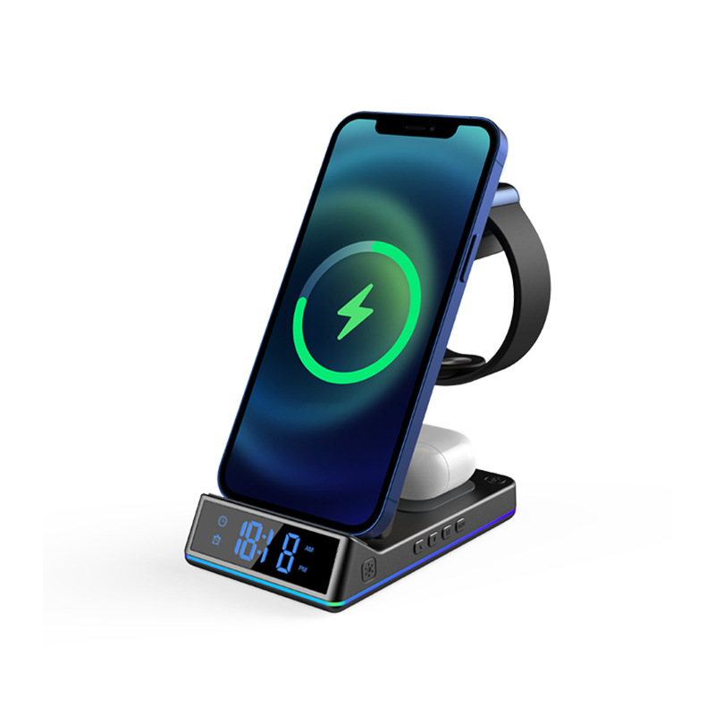 The five-in-one clock wireless charger is suitable for iPhone16P, Apple S10 and Samsung watch7 headphones Item Picture
