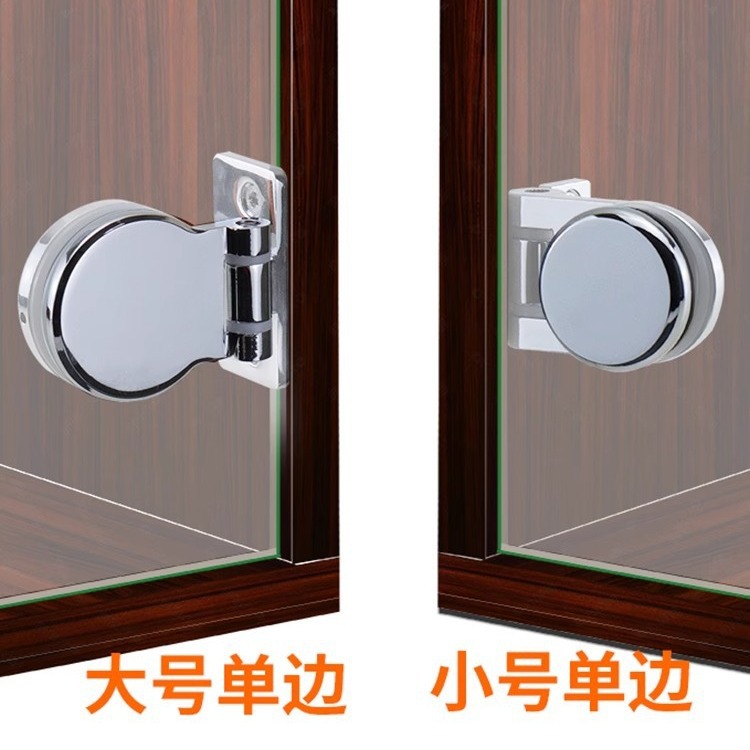 180-degree double-sided circular glass fixed clamp frameless glass door hinge for cooked food window glass door Application Scenario