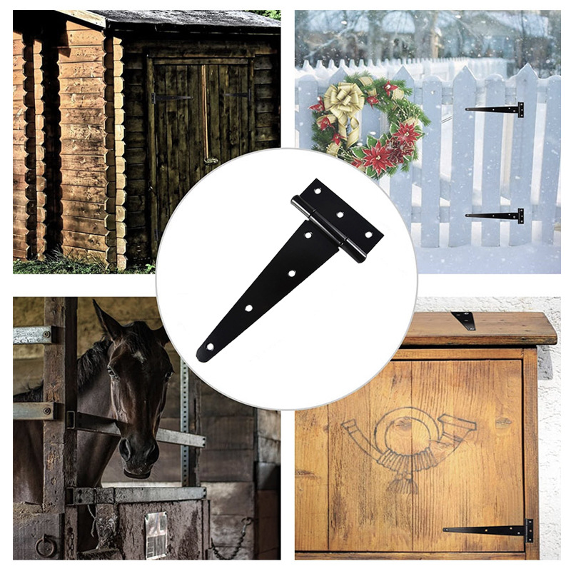 Wooden door fence, T-shaped hinge guardrail, T-shaped hinge, black paint pet cage, triangular 6-inch wooden grille, iron box, packaging box details Picture