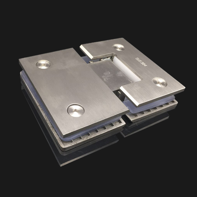 304 stainless steel bathroom clamp, shower room glass hinge, frameless glass door clamp, glass hinge 180 degrees details Picture