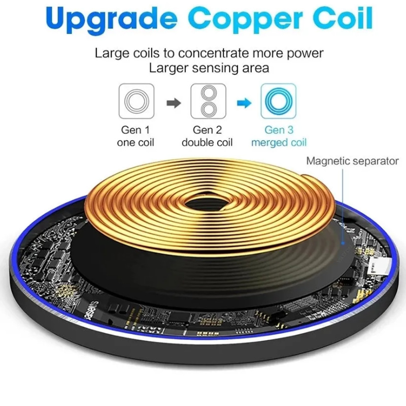Wireless charging, direct charging for mobile phones, 15W mobile phone wireless charger, fast charging, portable, mini, flash charging, universal and intelligent Specification drawing