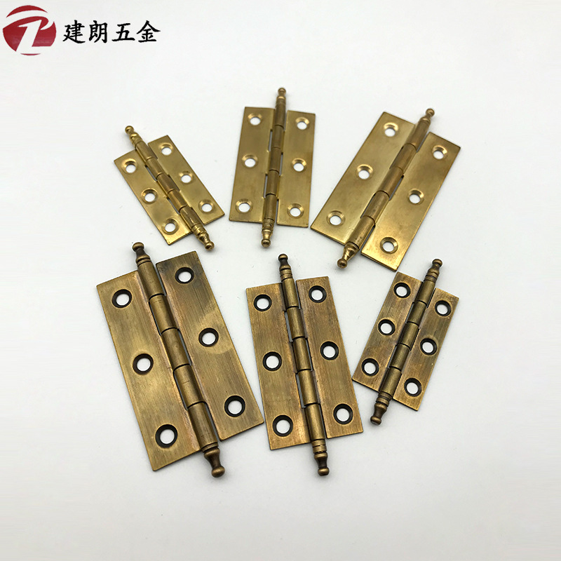 2-inch, 2.5-inch, 3-inch pure copper crown head small hinges, mini hinges, furniture cabinet door small hinges, hinges details Picture