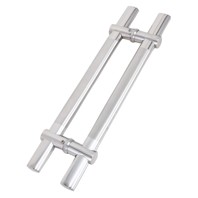 Stainless steel door handle, household door handle manufacturer direct supply, glass door handle, flat tube adjustable hole distance, simple and elegant Item Picture