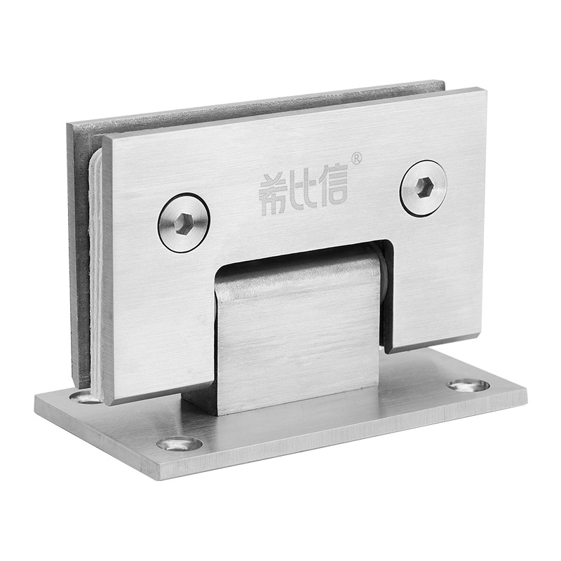 Bathroom clamp 90-degree 304 stainless steel hinge glass clamp thickened shower room hinge double opening 180-degree hinge matte black Item Picture