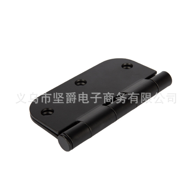 American round corner hinges matte black flat opening iron 3-inch, 3.5-inch, 4-inch large civilian door and window iron hinges modern Application Scenario