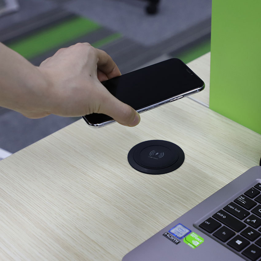 Wireless charger three-in-one, hotel bedside table, office desk furniture, embedded mobile phone charger manufacturer wholesale Application Scenario