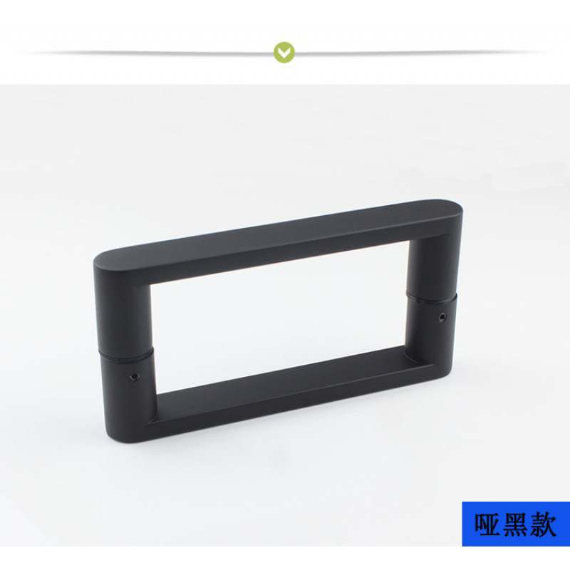 W8304 stainless steel square tube pair handle for store shower room office glass door handle hole spacing 160$275 details Picture