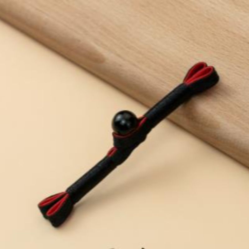 国潮 盘扣子中式燕尾绕线一字扣复古汉服唐装手工旗袍纽扣黑红