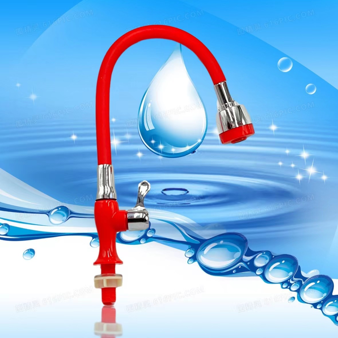 New color faucet tube, 360-degree universal tube, sink, single-cooling, vertical faucet, universal hose full figure
