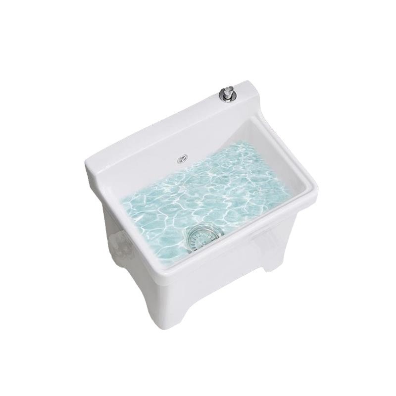 Countertop drainage mop sink, floor washing basin, balcony small ceramic courtyard mop trough, mop washing automatic drain Item Picture