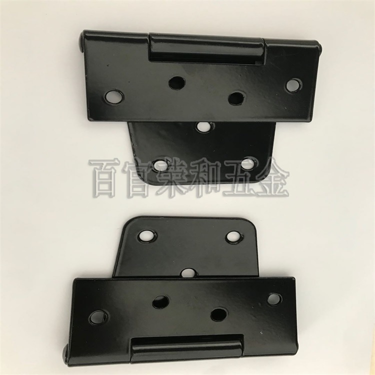 Ronghe Factory's new type of flat Angle hinge door and window hinge hinge slotted bearing door black paint 3.5-inch details Picture