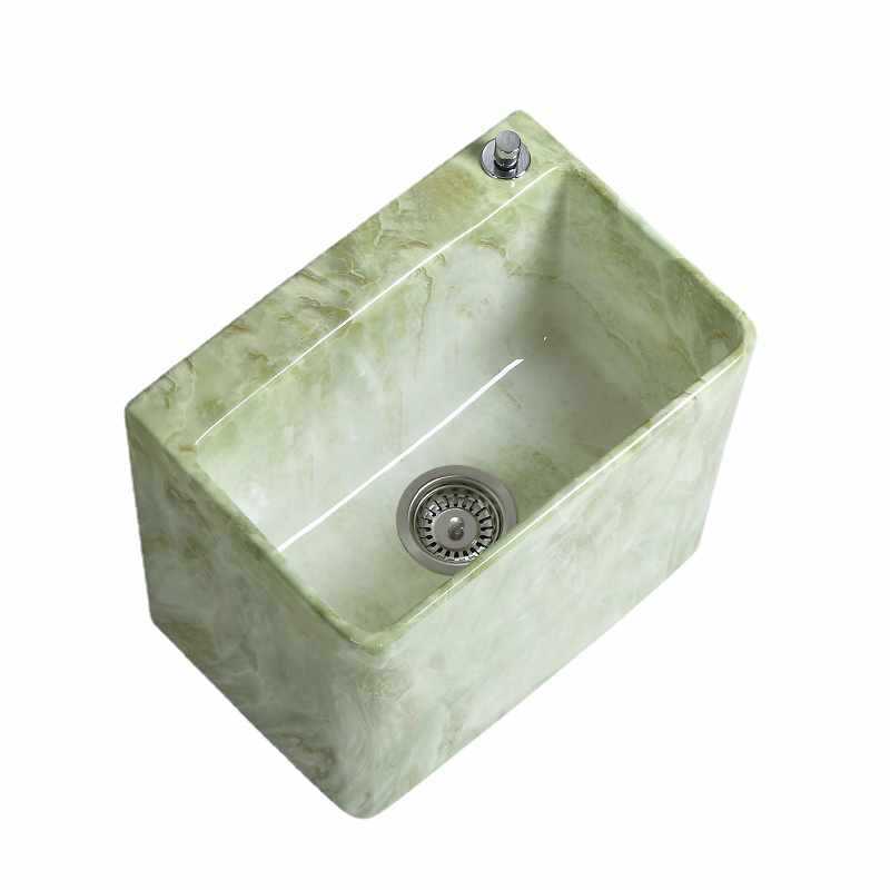 Artistic mop pool, rectangular mop pool with faucet, balcony, courtyard, garden, outdoor water pool, stone-patterned floor mop basin Item Picture