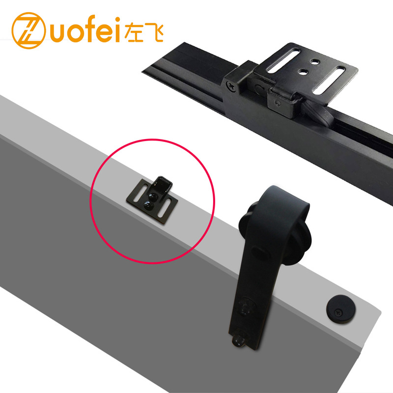 Barn door buffer damper, no-drilling accessory, buffer damper slide rail, barn door hanging rail, track damping Specification drawing