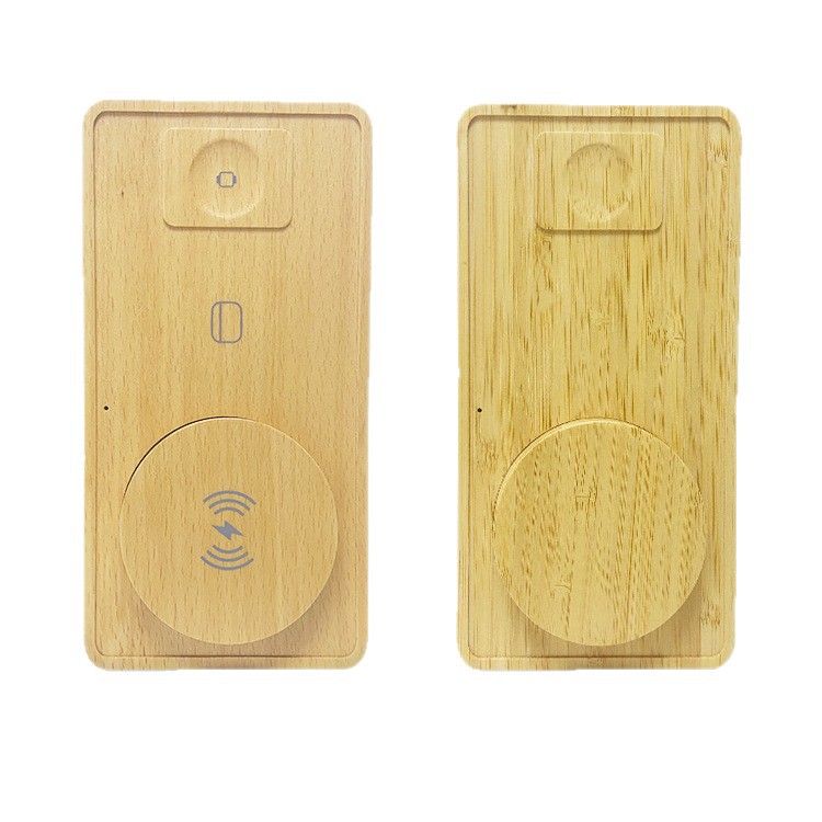 A cross-border best-selling ultra-thin three-in-one wireless charger featuring bamboo and wood multi-in-one fast charging Item Picture