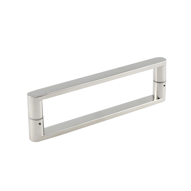 W8304 stainless steel square tube pair handle for store shower room office glass door handle hole spacing 160$275 Item Picture