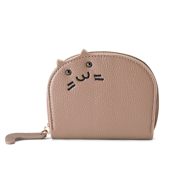 Cat Mini Card case for Girls 2024 New Customer, lychee pattern multi-slot, popular organ card case, high-end card case, coin purse morning Item Picture