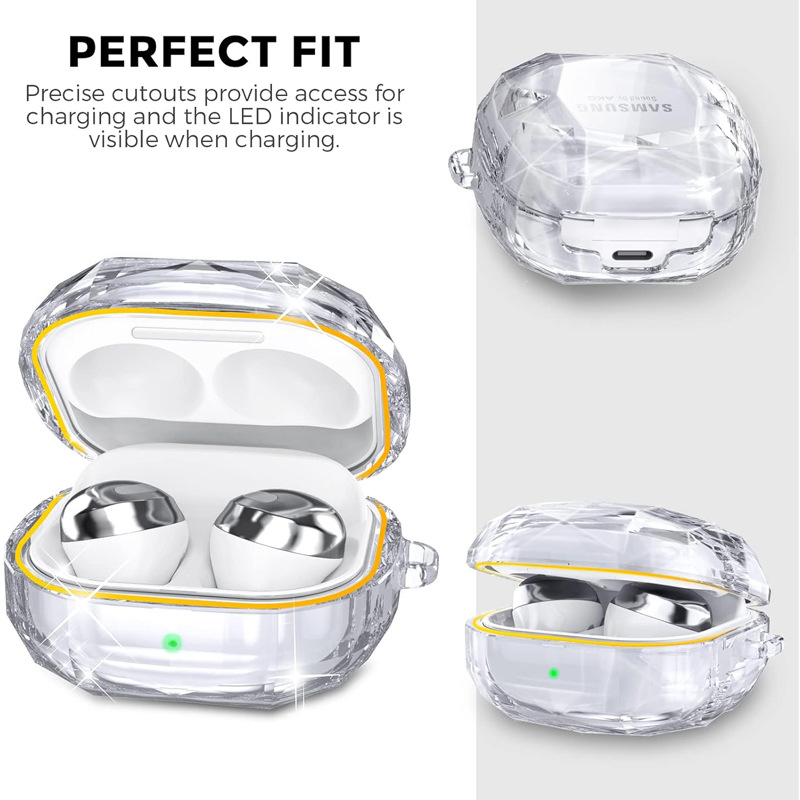 Compatible with Samsung GalaxyBuds2pro/FE universal Bluetooth earphone case PC transparent hard shell protective case details Picture