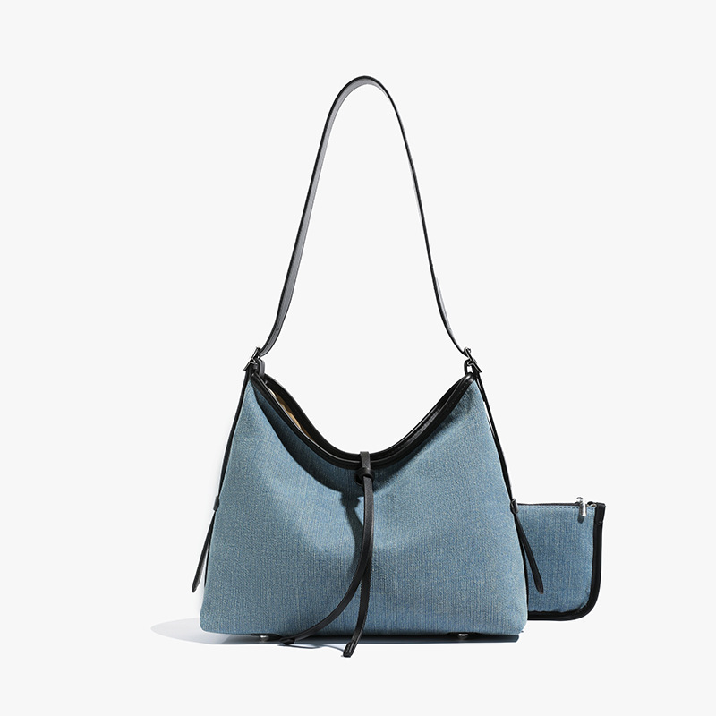 Cross-border wholesale women's crossbody bags, large-capacity commuter tote bags, 2025 new style casual canvas bags, trendy single-shoulder bags Item Picture