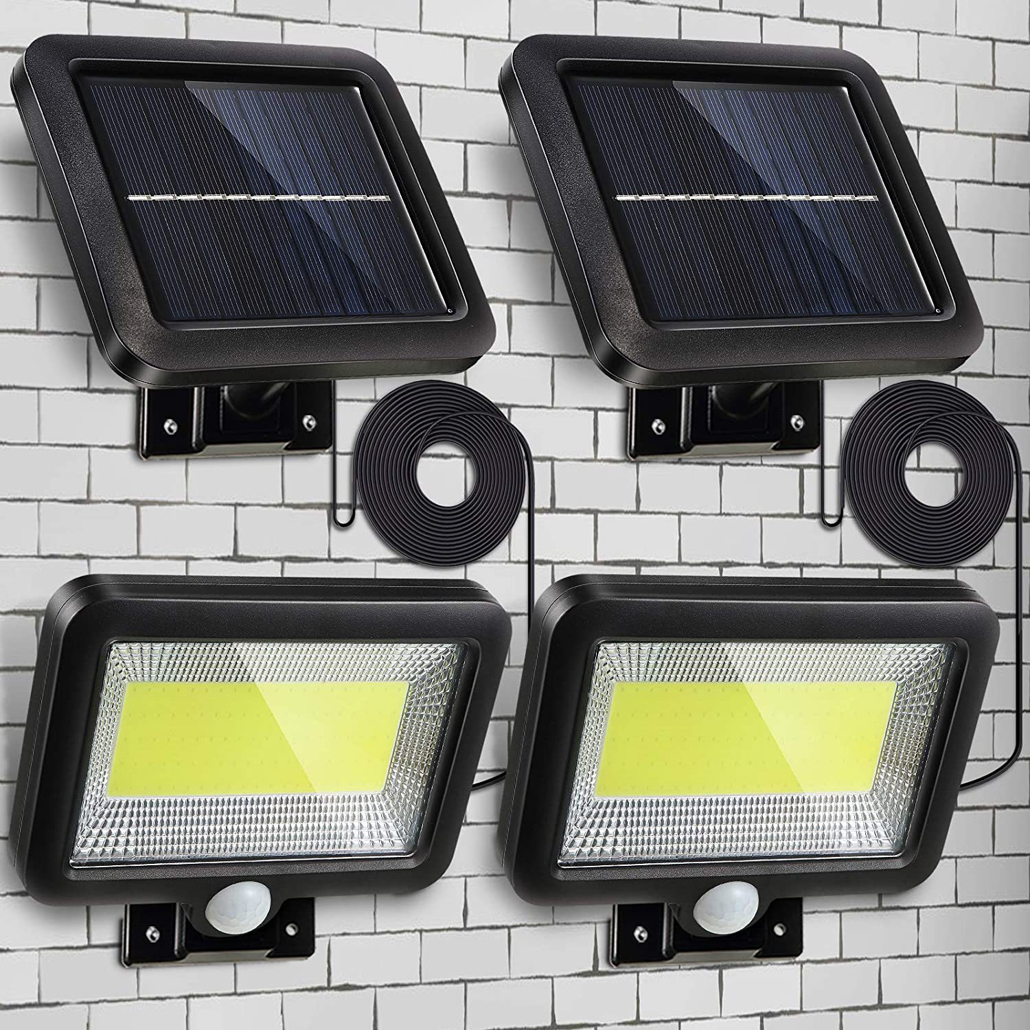 Cross-border solar split-type LED sensor light, integrated floodlight, outdoor courtyard street lamp, wall lamp, lighting lamp details Picture