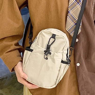 Single-shoulder fabric bag, small and lightweight mobile phone bag, 2025 new lightweight canvas sports crossbody bag, mini small bag details Picture