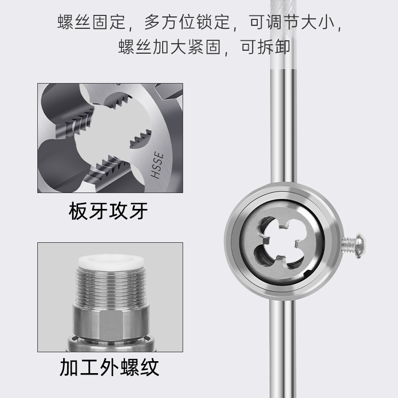 Cobalt-containing high-speed steel stainless steel special round plate thread bearing with thread opening manual plate thread M3M8M6-M30 metric system details Picture
