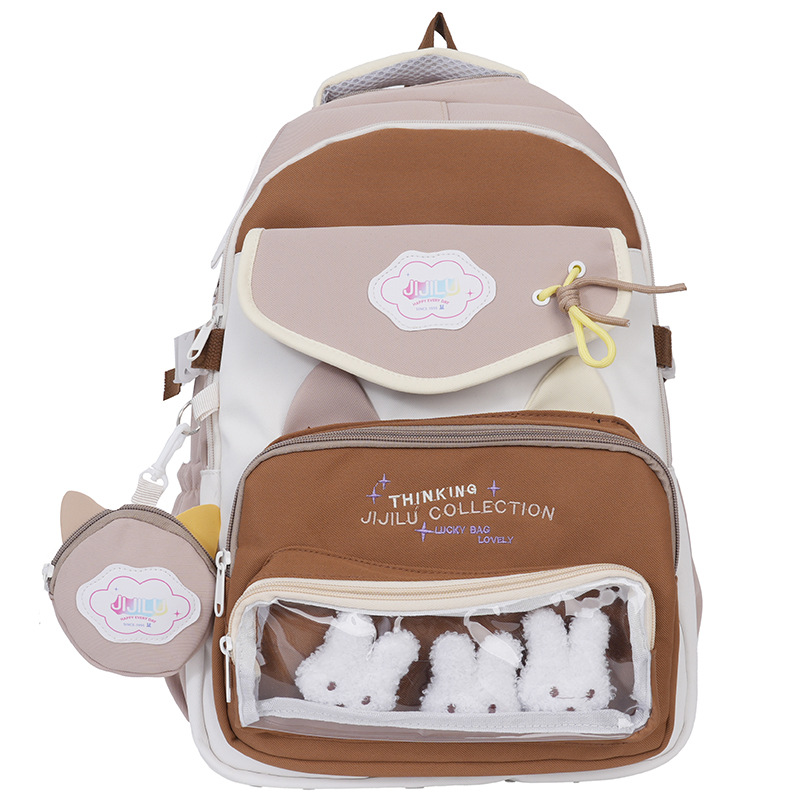 2025 New ins cute Pain Bag Backpack for Girls, junior high school girls, senior high school students, large-capacity backpack Item Picture