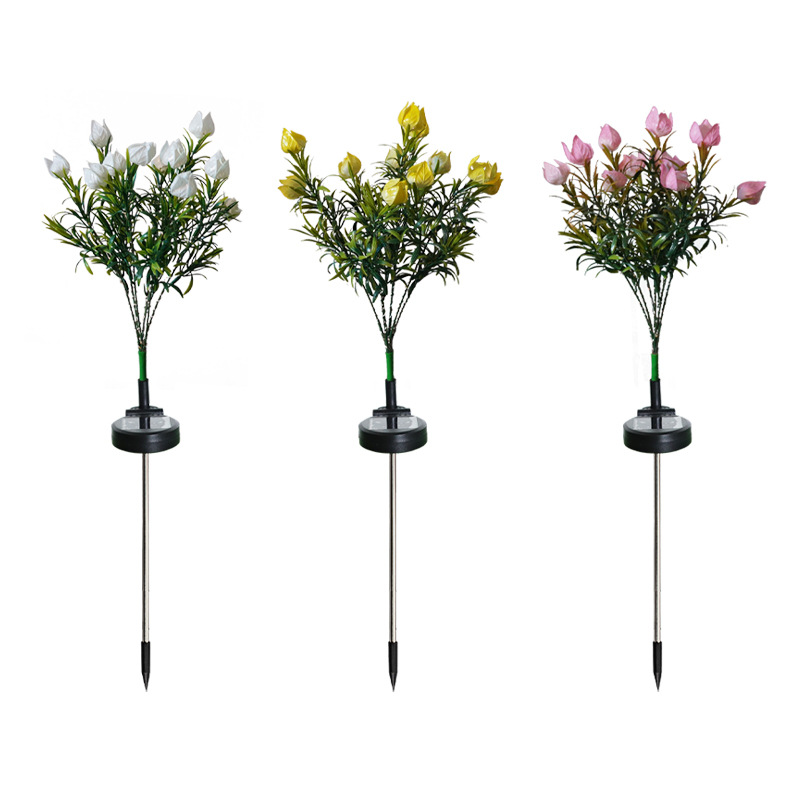 Cross-border wholesale of solar ground plug-in gardenia flower lights, lawn landscape, courtyard decoration, balcony garden, outdoor atmosphere lights Item Picture