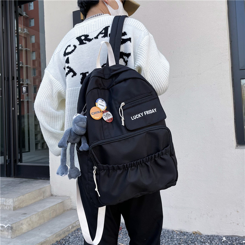 A new style of college student backpack, a simple Korean high school backpack for men, a large-capacity multi-bag backpack for women, and a backpack for junior high school boys Specification drawing