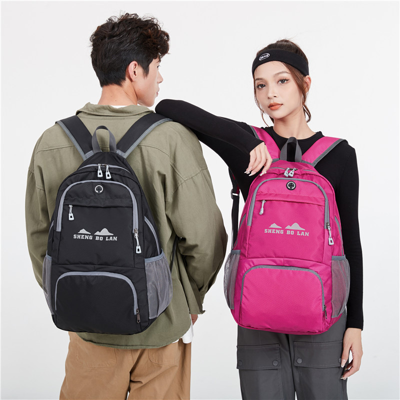 Wholesale of sports and leisure bags, new lightweight folding backpacks, leisure travel storage bags, large-capacity outdoor backpacks details Picture