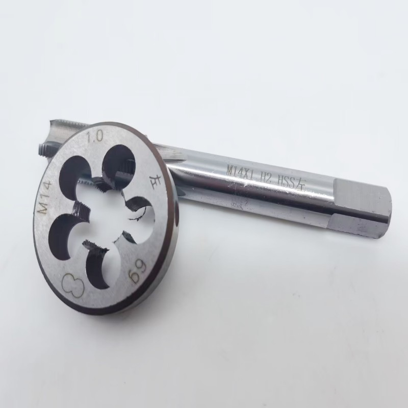 Left tooth set, reverse thread left hand round plate tooth + left tooth tap 2-piece set M3-M30 coarse and fine teeth manufacturer wholesale Specification drawing