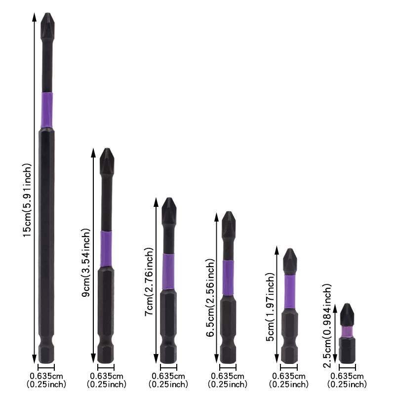 Impact-resistant screwdriver bit, strong magnetic screwdriver bit, short and long set, split head, cross screwdriver bit, electric screwdriver bit, magnetic screwdriver bit details Picture
