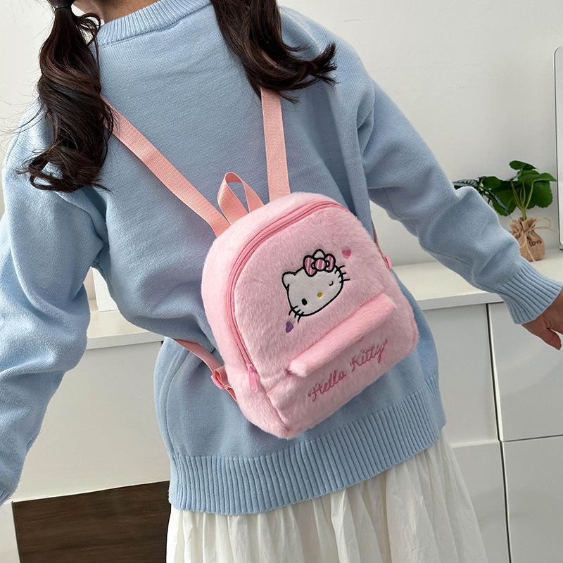 New cartoon dog plush backpack with high appearance level, versatile and cute for children, large capacity schoolbag for girls Specification drawing